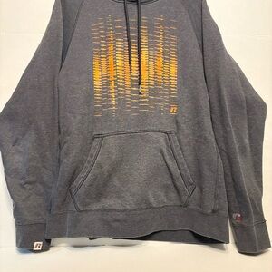 Russell Athletic Charcoal and Mustard Graphic Hoodie
